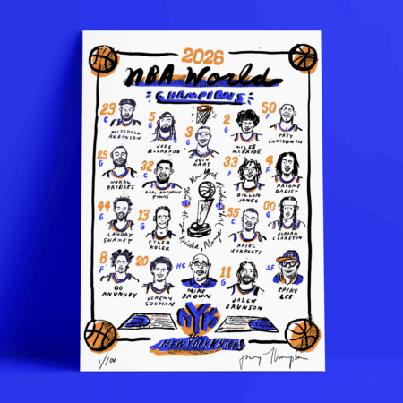NY KNICKS WORLD CHAMPS (12" x 16" Print)